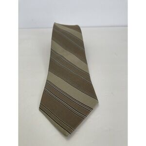 Vintage GIVENCHY Monsieur Neck Tie Mens Brown Blue Stripes Retro 3" Wide‎